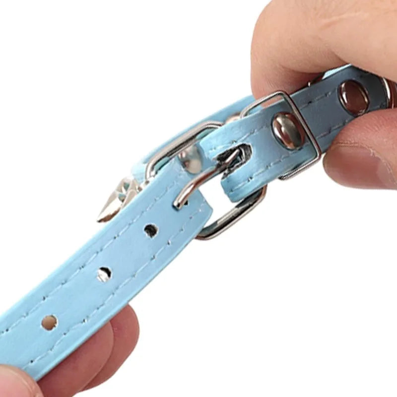 Pet Sharp Spiked Dog Collar Studded Anti Bite Leather Studded Collars Pet Neckwear Tactical Adjustable Safety Collars Products