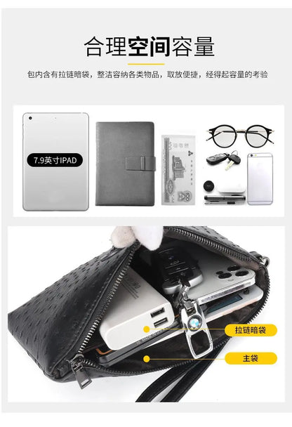 New Business Style Men Clutch Large Wallet Soft PU Leather Male Wristlet Pack Bag Elegant Leisure Stylish HandBags Envelope Bag
