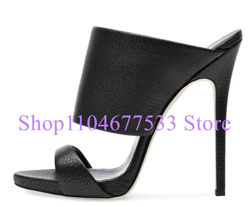 Fashion Stiletto Heel Lady Slipper Sandals Luxury Champagne Gold High Heels Sandals Shoes Woman Large Size Casual Sandals
