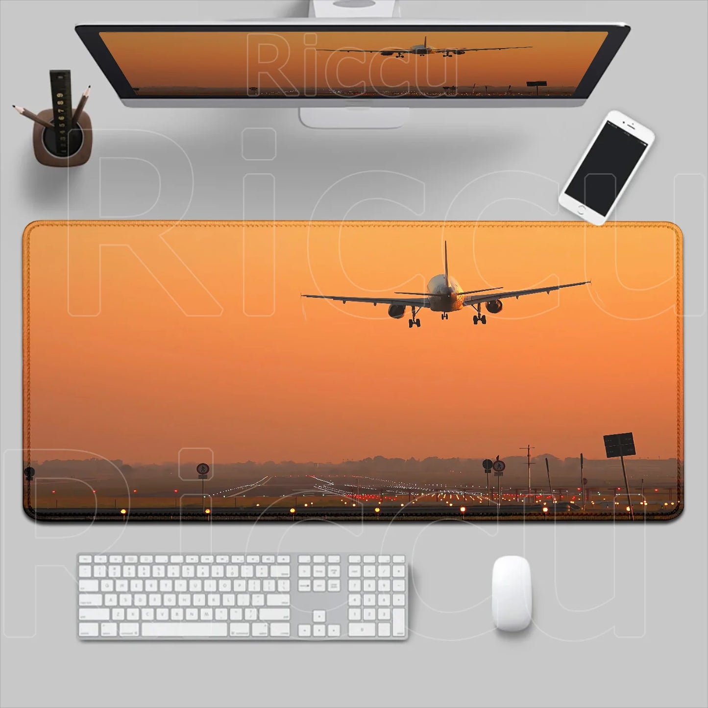 HD Airplane Speedometer Mouse Pads Plane Instrument Panel XXL Mousepad Non-slip Rubber Desk Mat Pc Gamer Deskmat Cockpit Playmat