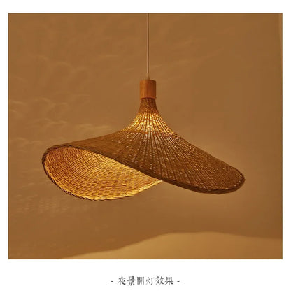 2025 Newest Bamboo Pendant Lamps Ceiling Lights Rattan Wicker Lustre Hand Knit Braiding Suspended Home Dining Braided Decor Hot