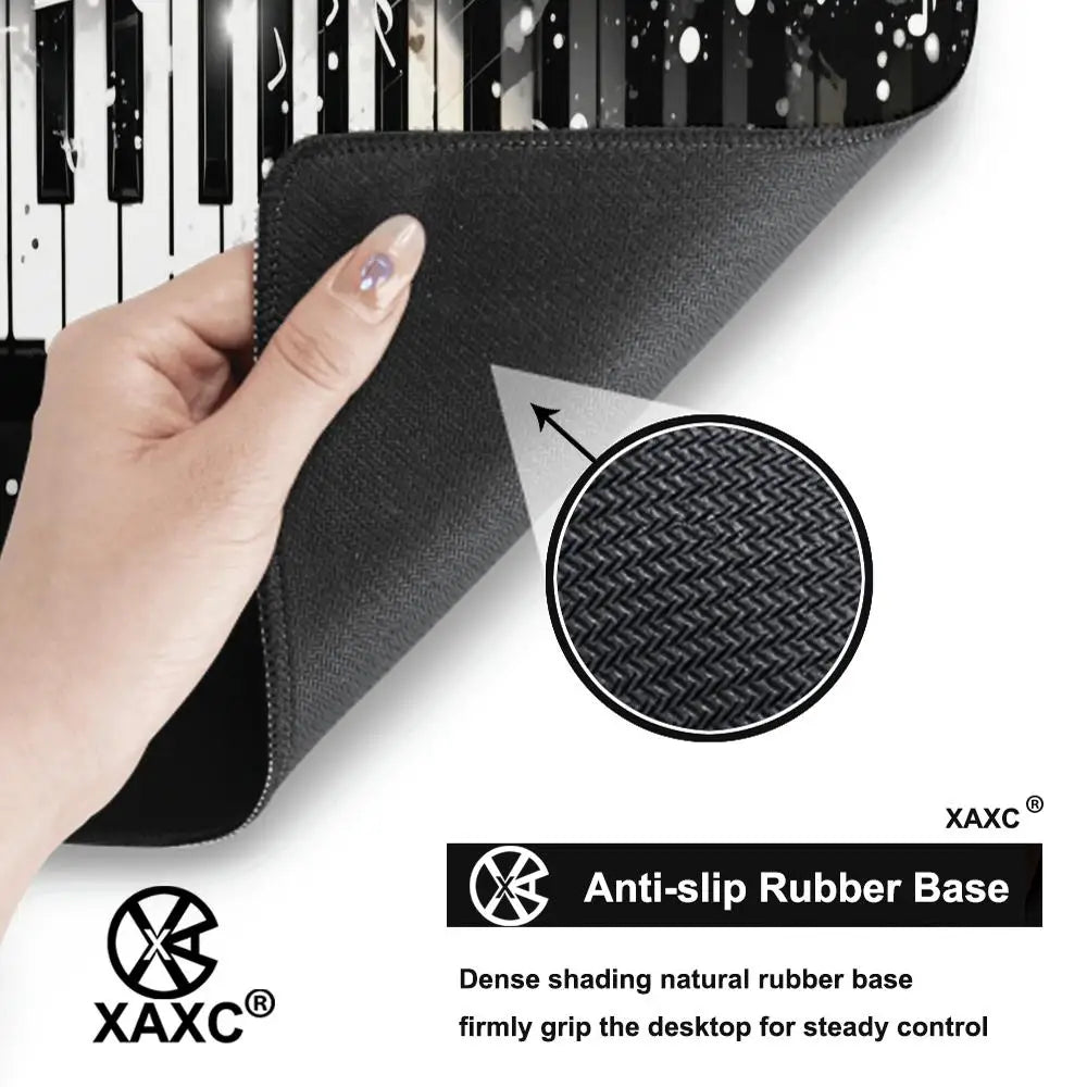Music symbol and piano design Mouse Pad Large Computer Office Table Mats Rubber Anti-slip Gaming Keyboard Long Desk Pad HYBXXC