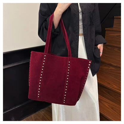 Fashion Microfiber Solid Sewing Shoulder Bags 2025 High Quality Retro Sweet Handbags Brand Sequined Large Capacity Bag for Women