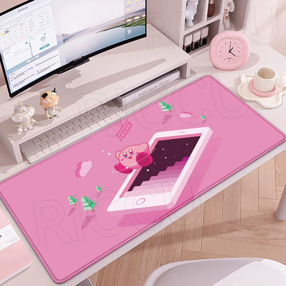 HD Printing Mouse Pad Laptop Extended protective Pad Computer Game Mousepad Cartoon K-Kirby PC Accessories Keyboard XXL Desk mat
