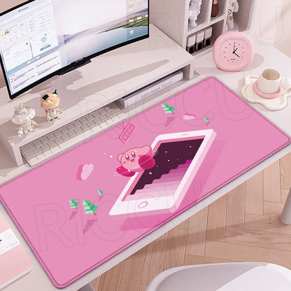 HD Printing Mouse Pad Laptop Extended protective Pad Computer Game Mousepad Cartoon K-Kirby PC Accessories Keyboard XXL Desk mat