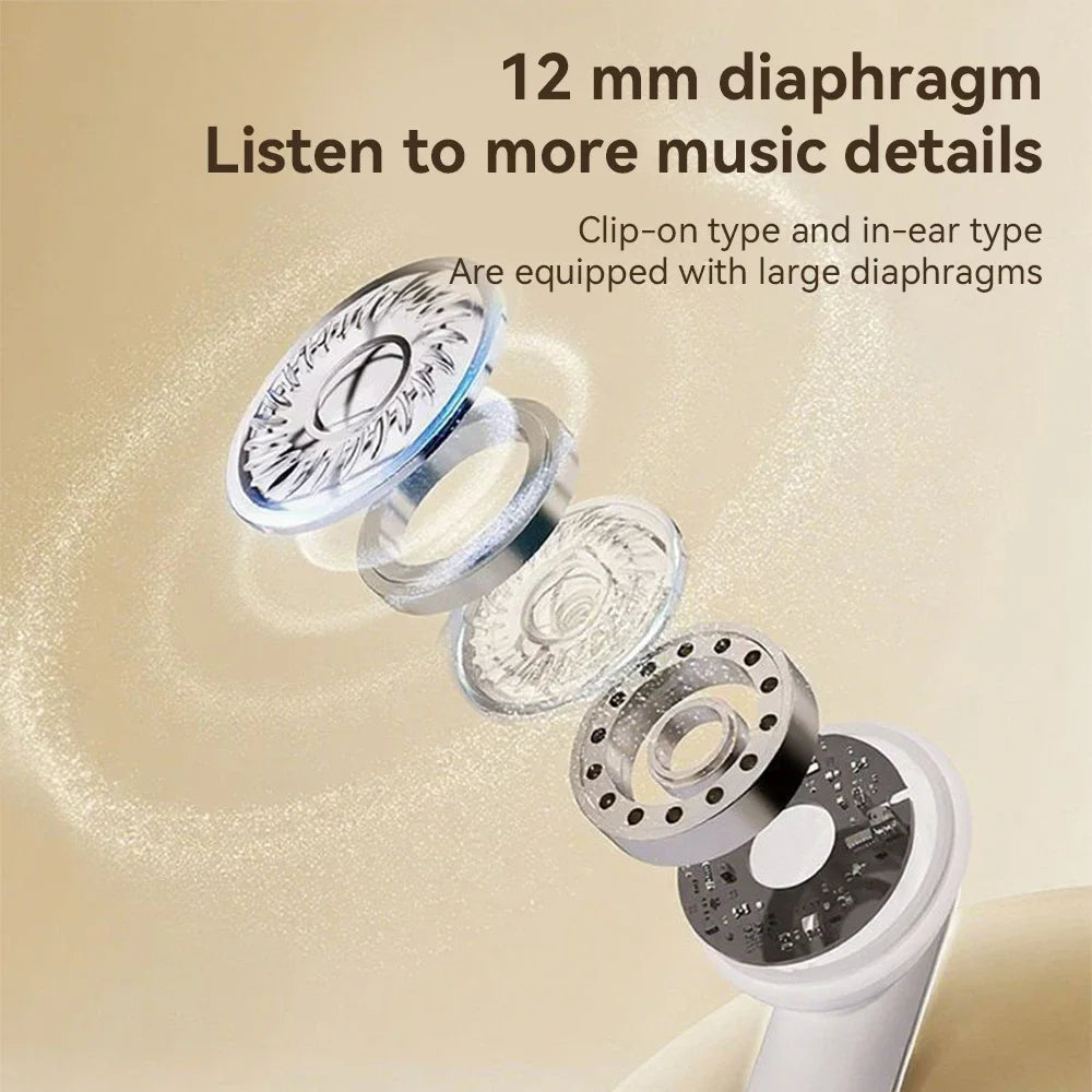 Couples Double Open Ear Clip Bluetooth Headset HiFi Subwoofer Long Battery Life Digital Fashion Plating Wireless In-Ear Earplugs