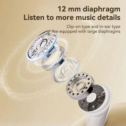 Couples Double Open Ear Clip Bluetooth Headset HiFi Subwoofer Long Battery Life Digital Fashion Plating Wireless In-Ear Earplugs