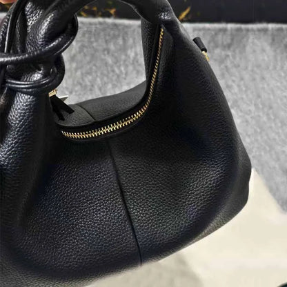 2026 New Y2K French Fashion Design Black Crescent Bag Female Saddle Bag with Cosmetic Mirror for Woman Shoulder Bags Purse