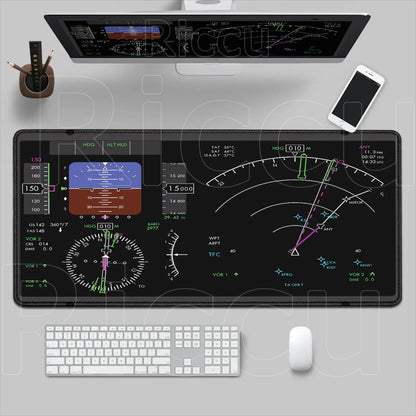 HD Airplane Speedometer Mouse Pads Plane Instrument Panel XXL Mousepad Non-slip Rubber Desk Mat Pc Gamer Deskmat Cockpit Playmat
