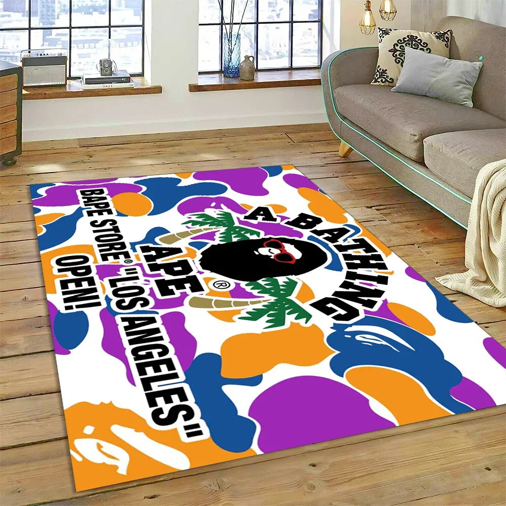 3D Printing B-BAPE Fashion Carpet Rug for Bedroom Living Room Home Sofa Decoration,Children Game Large Decor Floor Mat Gift