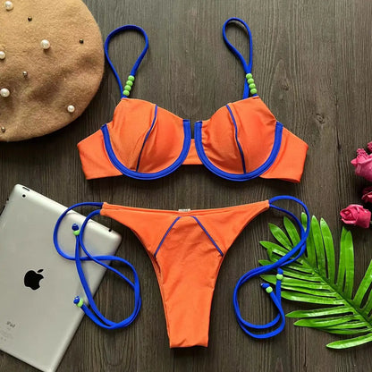 RUOTONGSEPT New Sexy Push up Bikini Set Swimsuit Women's low-waist Swimwear For Female Two Piece Beachwear 2023 Bathing Suit
