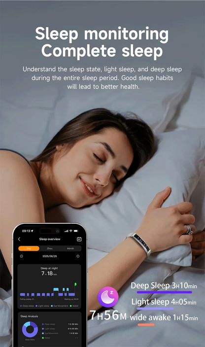 New Sports Waterproof Smart Band Bracelet Gesture Control Heart Rate Blood Oxygen Sleep Monitor Pedometer Screen Smartwatch 2026