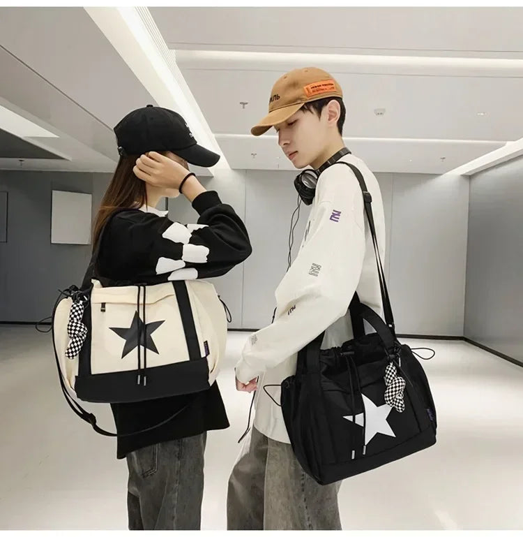 Women New Crossbody Bag Wholesale Large Capacity Couple Shoulder Bag New Casual Nylon Tote Bag Luxury Drawstring Handbag 2025
