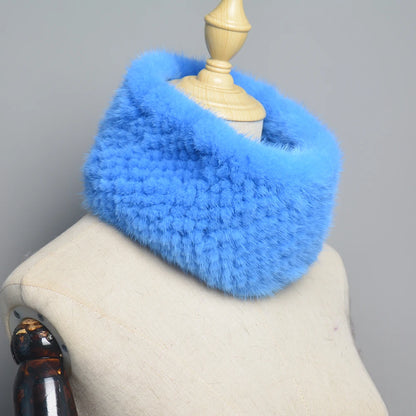 Winter Ring Scarf Women Real Fur Mink Warm Fashion Female Loop Mink Scarves 2026 For Women Knitted Ring Scarfs