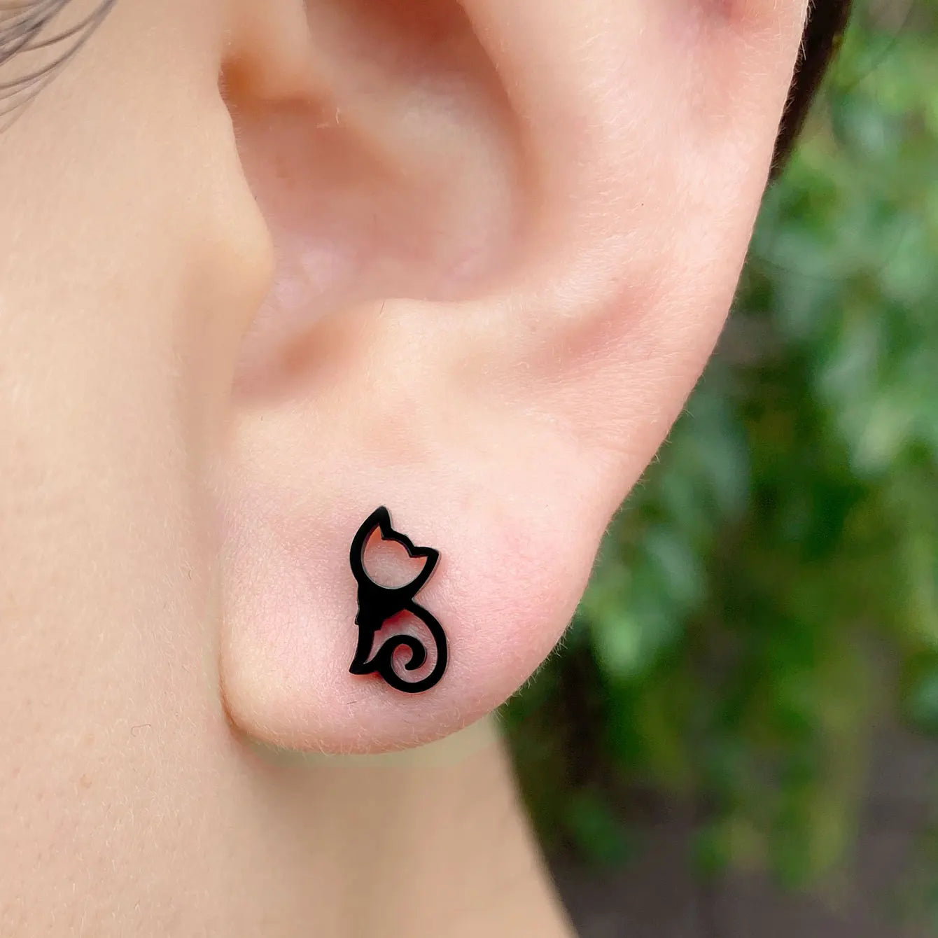 Minimalist Stainless Steel Earings Mini Heart Star Geometric Stud Earrings For Women Cute Cat Dog Flower Leaf Earrings Jewelry