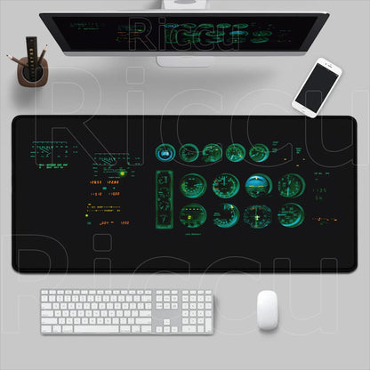 HD Airplane Speedometer Mouse Pads Plane Instrument Panel XXL Mousepad Non-slip Rubber Desk Mat Pc Gamer Deskmat Cockpit Playmat