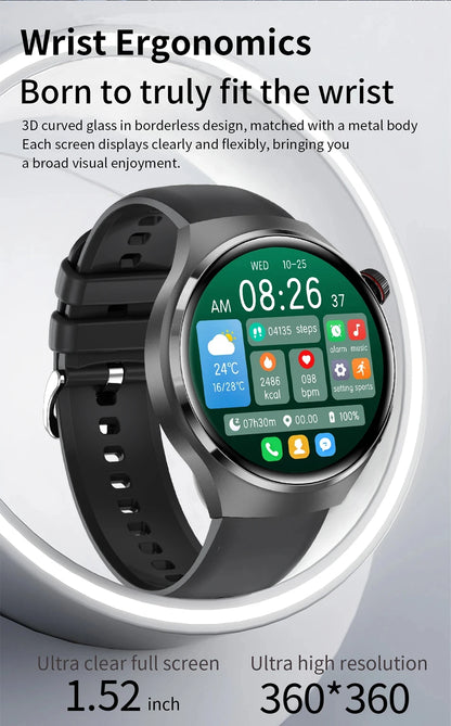 LAXASFIT 2026 New Smartwatch 1.52-inch HD Display Wireless Charging Bluetooth Calling Men's Sports Smart Watch