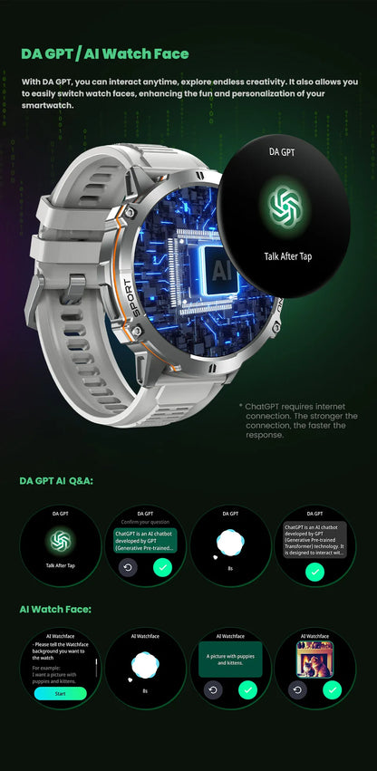 2026 New Military TANK X3 1000mAh Battery Smart Watch Men 10ATM Waterproof Swim GPS Path 1.75" AMOLED HD Call Sports Smartwatch