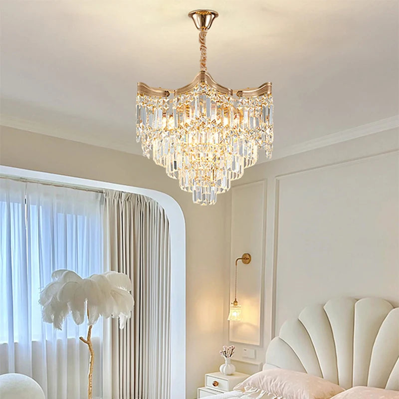 Nordic Luxury Ceiling Chandeliers Modern LED Crystal Pendant Lights for Bedroom Living Room Light Fixtures AC100-240V