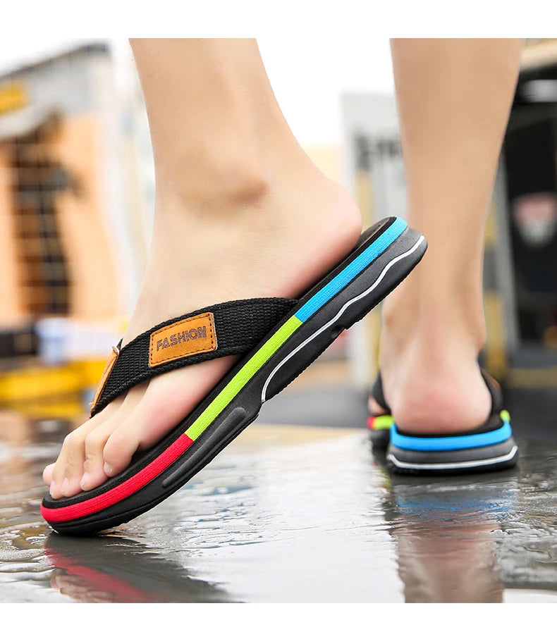 High Quality Green Men Summer Flip-Flop Non-slip Beach Slippers for Men Outdoor Flip Flops Man Fashion Slides Chinelo Masculino