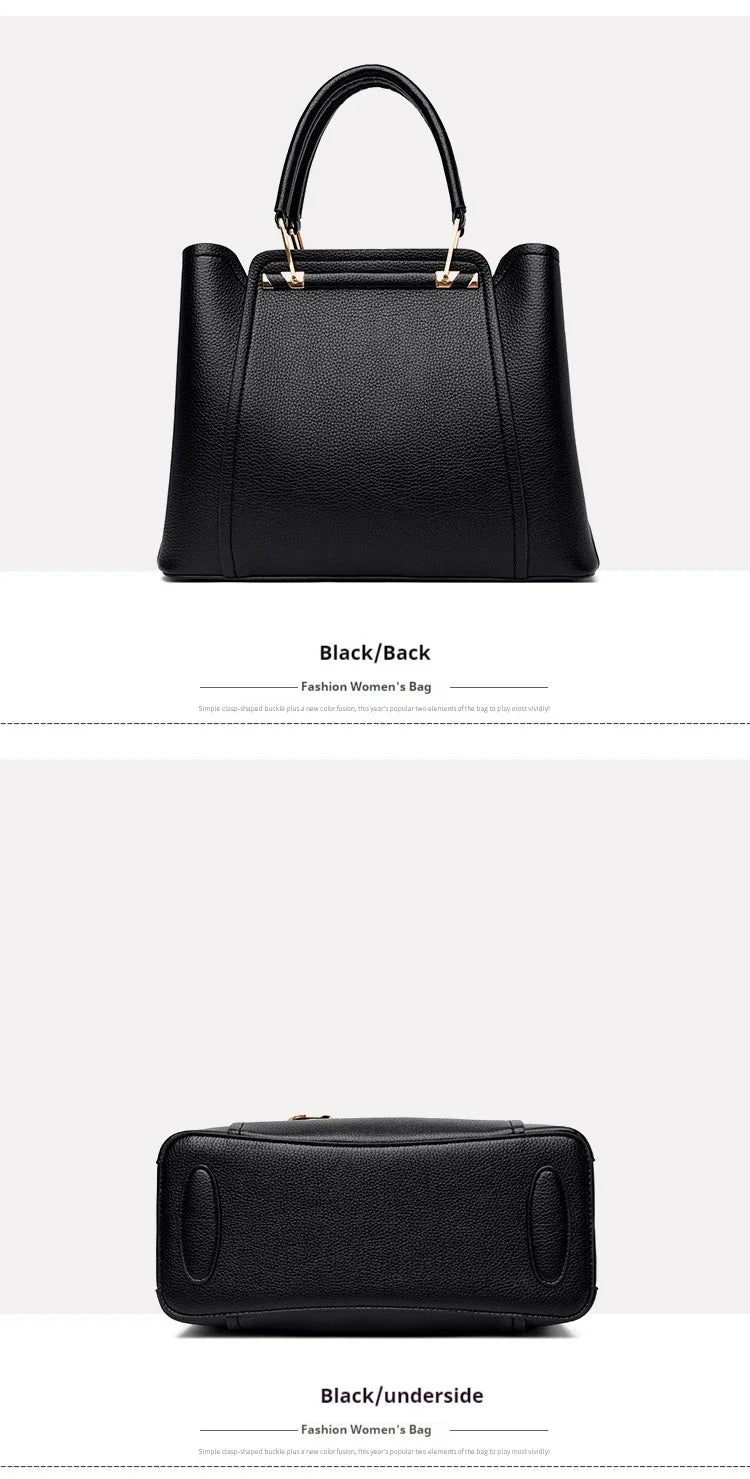 Fashion Women Soft PU Leather Handle Handbag Designer Shoulder Crossbody Bag Ladies Large Capacity Shopping Messenger Tote Bag
