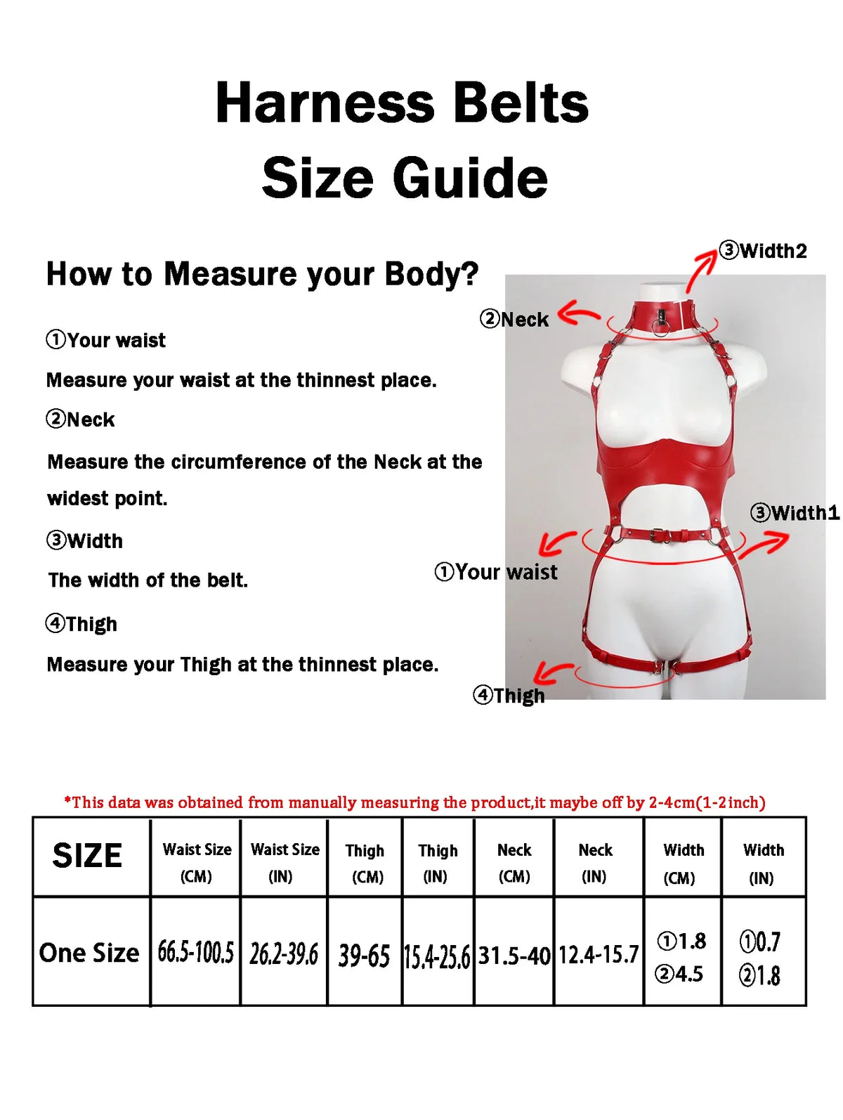 Women Fashion Punk Style Faux Leather Full Body Harness Belt, Garter Belt Set,Gothic Collocation Costume Accessories