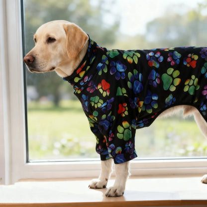All-Season Digital Printing Dog T-shirts - The dog paw print design adds color to the black color. Fashionable dog paw print gre
