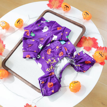 Girl Halloween Pajamas Apparel For Small Dogs Chest Closed Pet Indoor Home Wear Clothes Overall Tracksuit Chihuahua Yorkshire