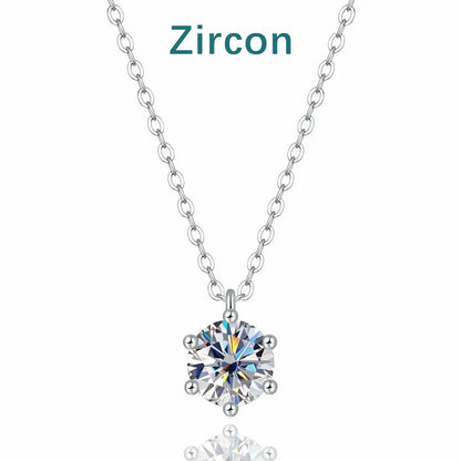 2.0ct VVS1 D Color Moissanite Necklace 925 Soild Sterling Sliver Chain with Certificate Fine Jewelry for Woman Jewelry