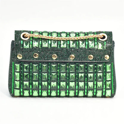 New Arrival African Style Ladies Shoes and Bags Set Latest Italian Women Shoes and Bag Set with Rhinestone Heels Women Luxury