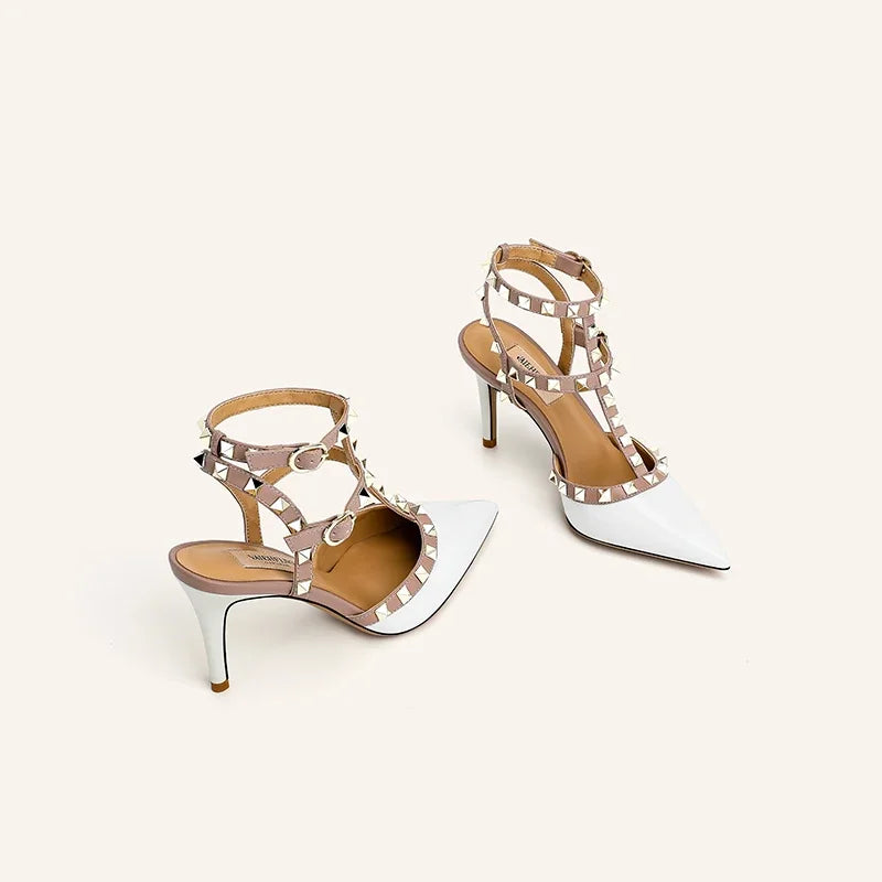 Nude Black Woman heeled sandals Summer Slingbacks High Heels luxury Leather Fashion Brand Designed sandals elegant Prom Shoes