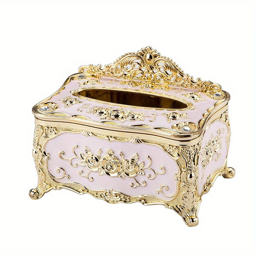 European Style Tissue box, High-end Hotel Restaurant Napkin Extraction Box, Living Room Desktop Paper Extraction Storage Box
