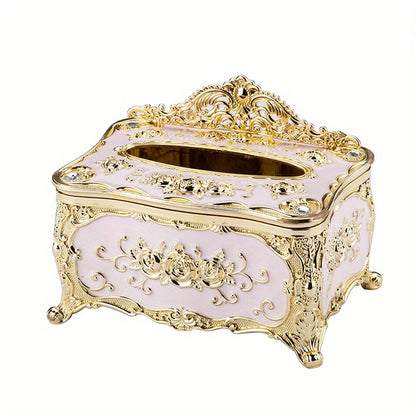 European Style Tissue box, High-end Hotel Restaurant Napkin Extraction Box, Living Room Desktop Paper Extraction Storage Box