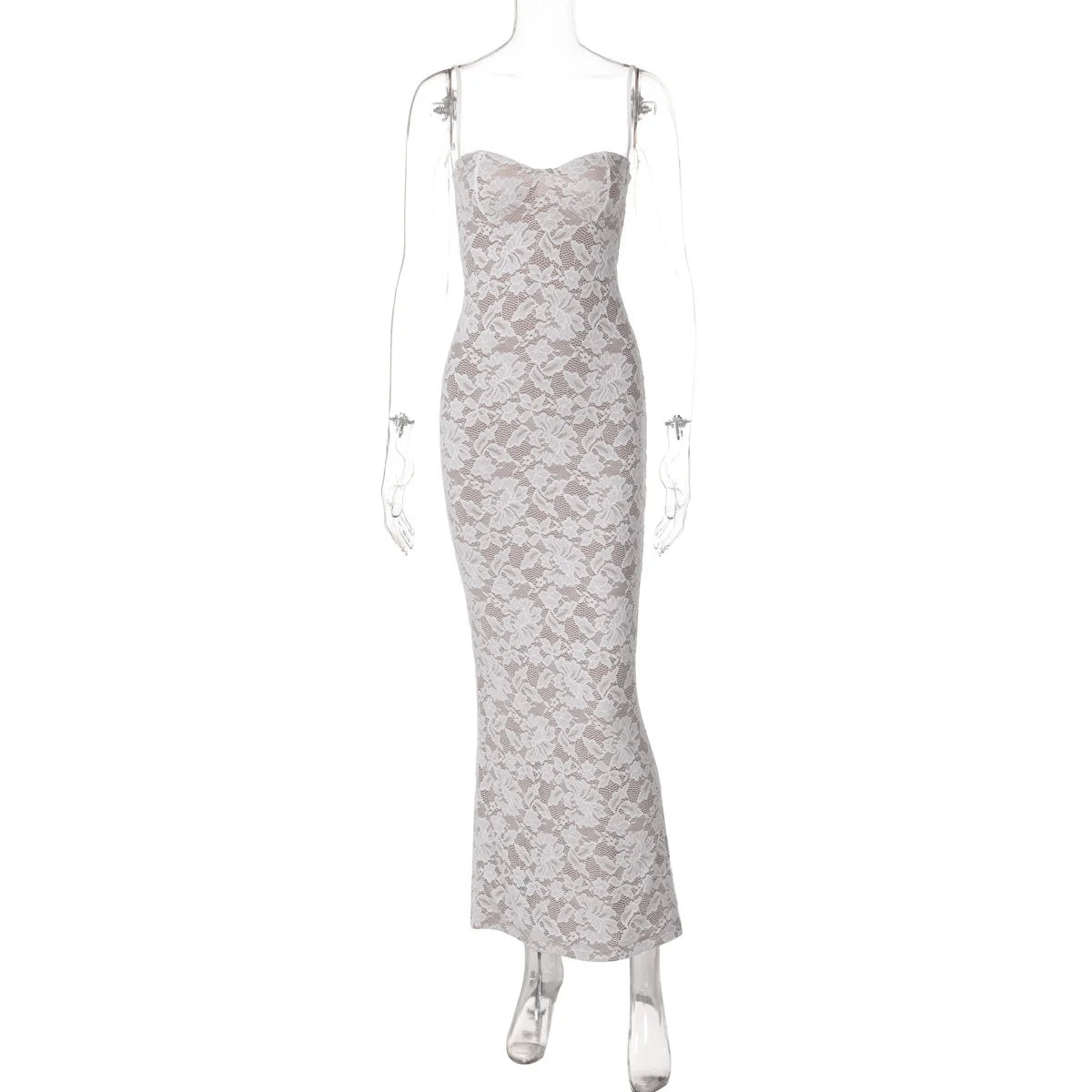 Women's Sexy Lace Splicing Strap Backless Dress Fashionable Slim Suspender Hip Covering Long Slit Female Nightclub Dresses 2026