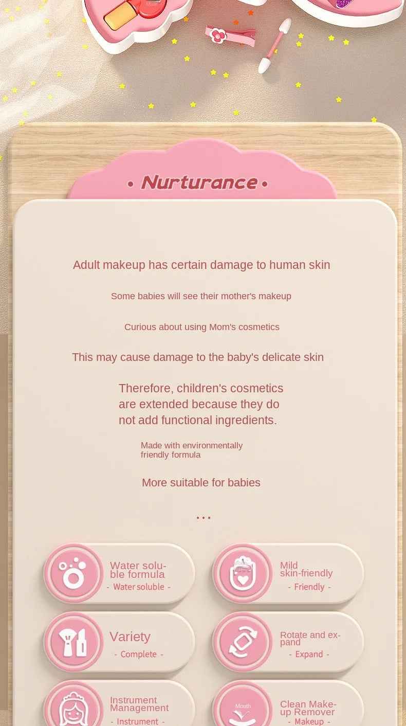 Makeup Box Rotating Opening Cosmetics Toys for Little Girls Princess Makeup Set To Enhance Creativity and Imagination