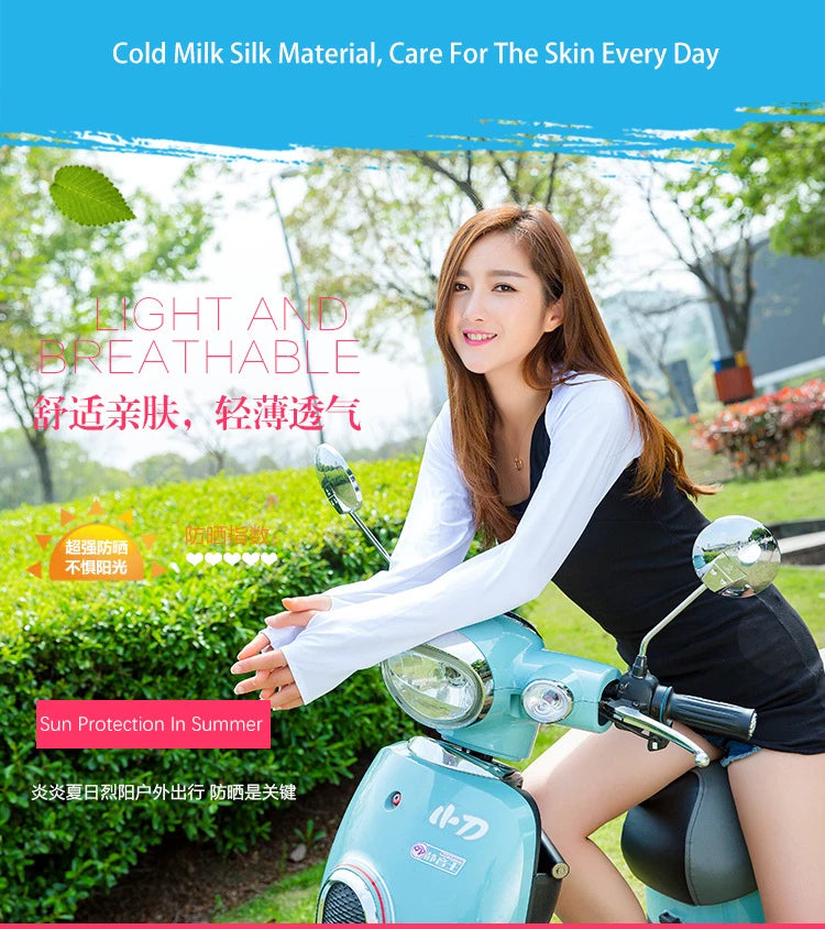 UV Protection Shrug Cooling Cycling Shawl Sun Cover Golf Stretch Breathable Casual Wear Summer Thumb Hole Driving Arm Sleeve