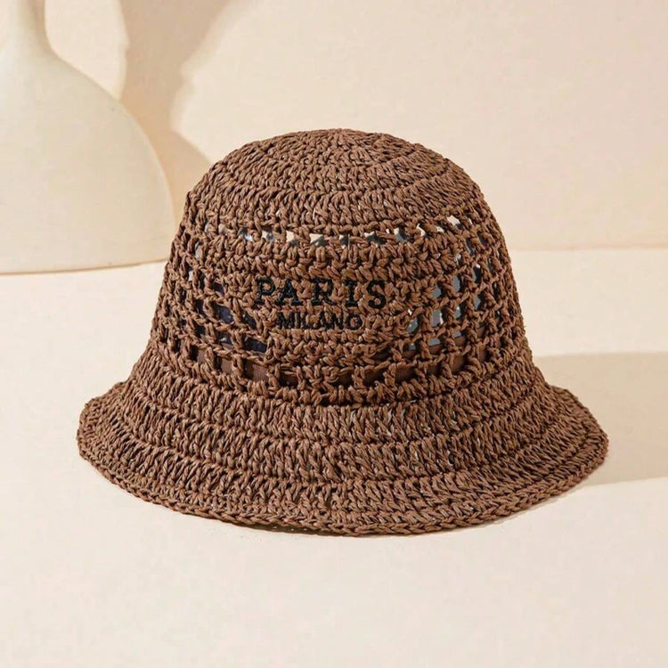 Summer Sun Hats for Women Straw Hat Showing Face Small Bucket Hat Large Brim Sunshade  Sunscreen Seaside Beach Cap Ventilate