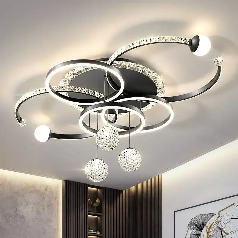 Nordic style eye protection living room light, simple, modern, atmospheric, high-end crystal ceiling light, Guangdong