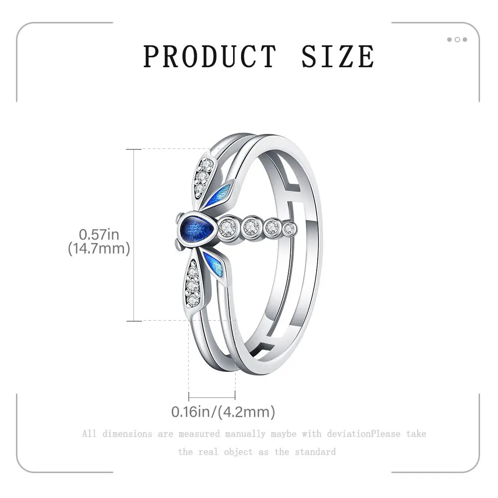 New Original Cartoon Animal Ring S925 Sterling Silver Rings Fashion Elegant Jewelry Romantic Gift For Woman Fine Butterfly Ring