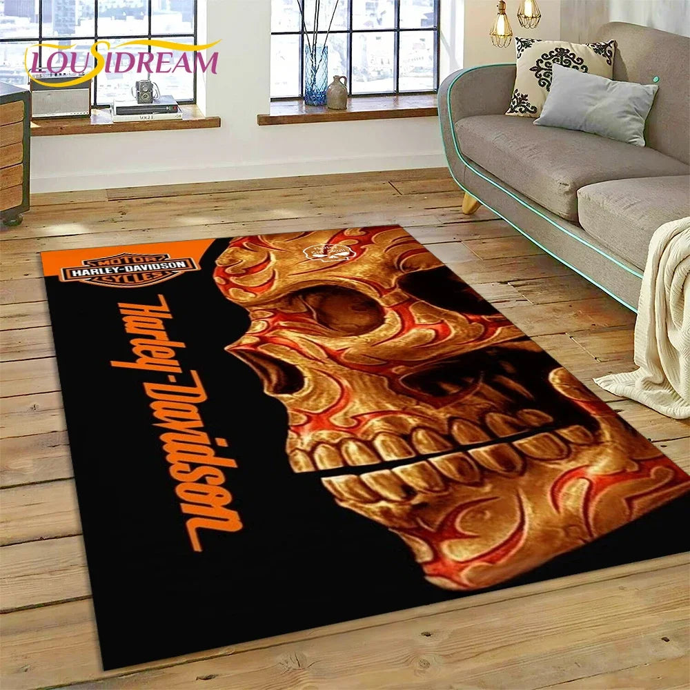 27 Style Harley-y Motorcycle Logo Rug Carpet for Living Room Bedroom Home Decor,floor Mat Non-slip for Sofa Doormat Gift kids