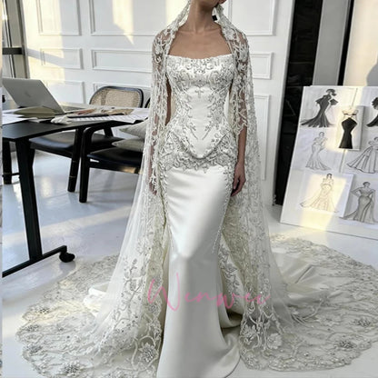 Luxury Peal Beadings O-Neck Exquisite Modern Design Charming Elegant Wedding Bride Dress Shimmering Customized vestidos de novia