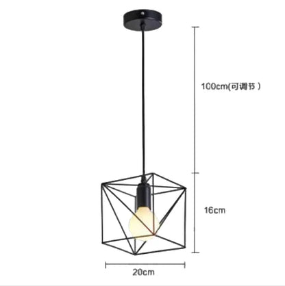 Vintage Pendant Lamp Iron Frame Ceiling Lighting Paint Restaurant Teahouse Chandelier Indoor Wrought Metal Modern Pendant Lights
