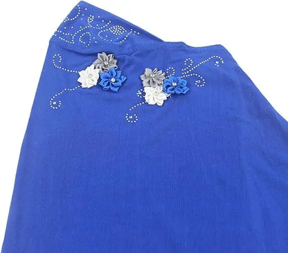 Kids Hijab for Girls Muslim Instant Hijabs Ready To Wear Islamic Shawls Turban with Flowers Scarfs Jersey Head Wrap (2-7 Y)