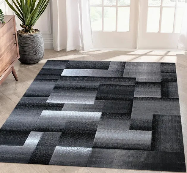 Black Geometric Large Carpet Light Luxury European and Carpet Home Sofa Tea Table Mat Indoor Outdoor Carpet Floor Mat Decoration