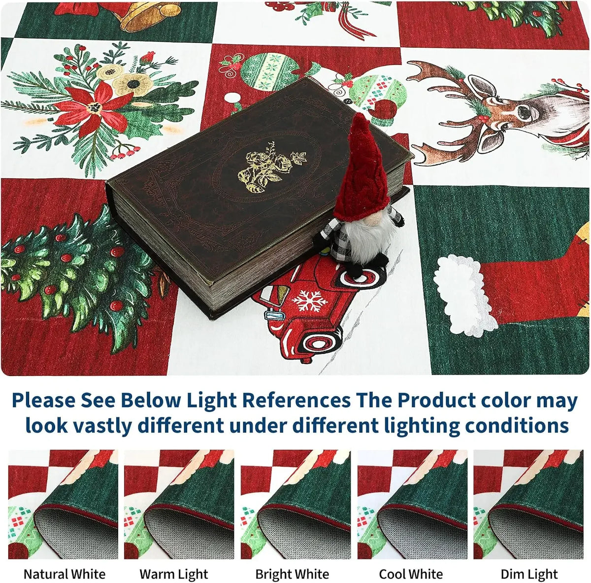 Garvee Christmas Rugs for Living Room Prints Soft Low Pile Bedroom Rug Large Carpet Stain Resistance Non Shedding Indoor Carpet for Dining Room Kitchen Office Decor