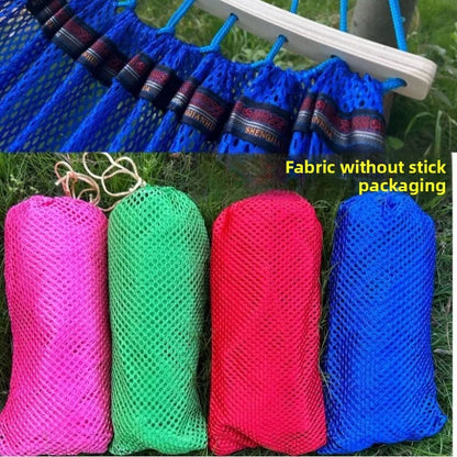 Single Person Ice Silk Mesh Hammock Anti-rollover Portable Outdoor Camping Hammock Breathable Net Swing Bed