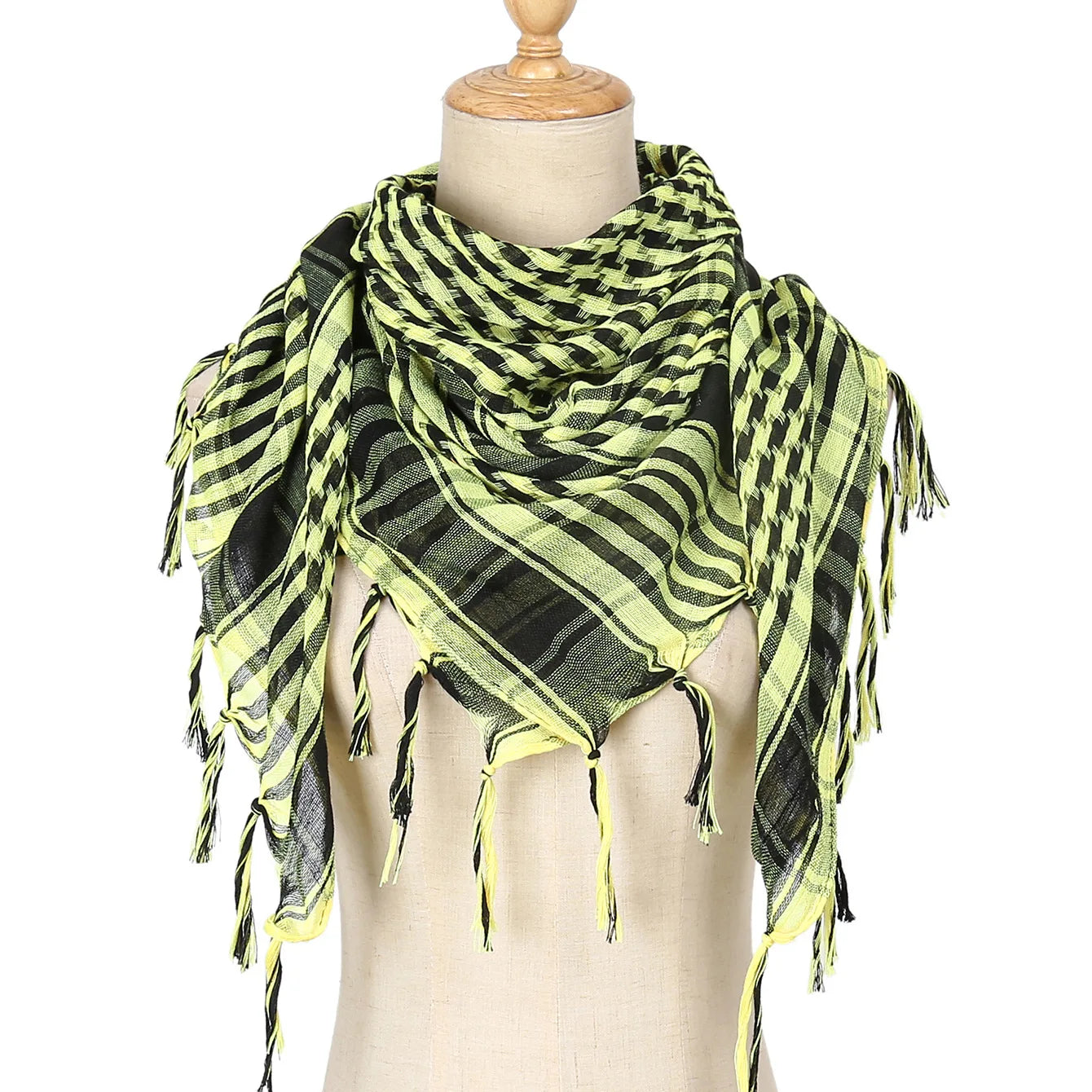 2024 New Plaid Hijab Scarf for Men and Women Arab Desert Headscarf Soft Tactical Hiking Scarves Unisex Turban Military Shawl