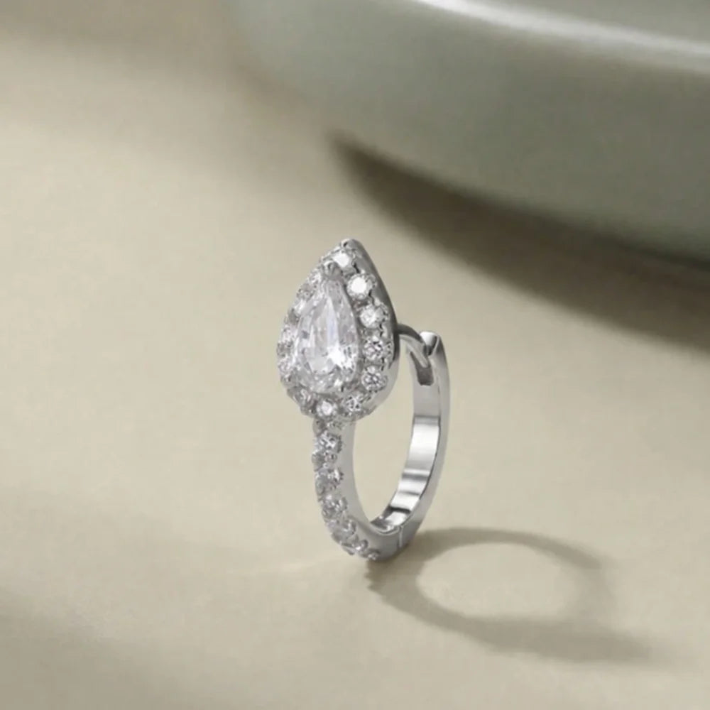 Aide 1PC 925 Sterling Silver INS Zircon Diamond Stud Earring Stud, Suitable For Women Daily Wear, Wedding Party, Valentine's Day