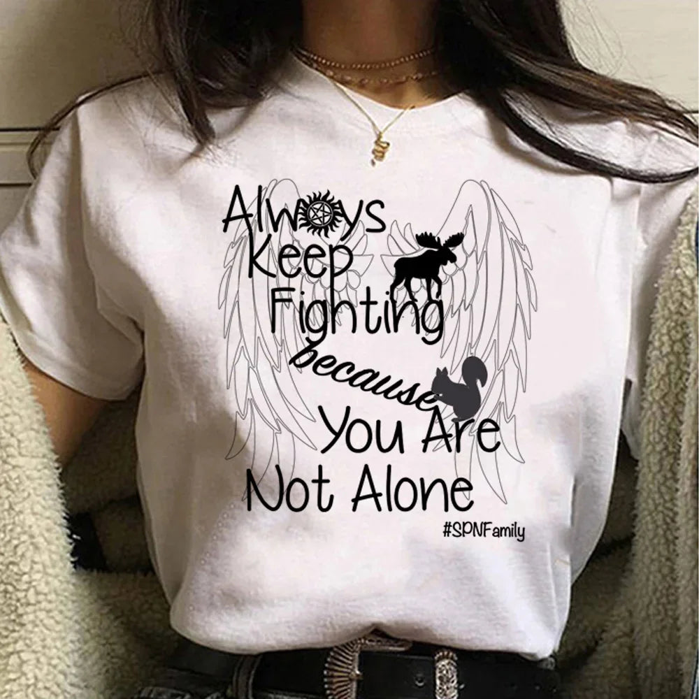 Supernatural tshirt women manga Tee girl 2000s clothing women clothes y2k top my body my choice
