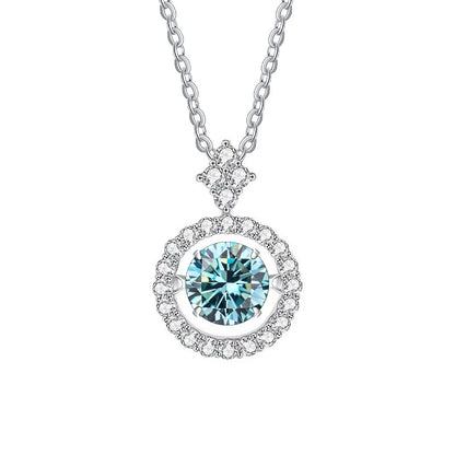 BIJOX STORY 1 CT Moissanite Pendant For Women Simulated Diamond Necklace S925 Sterling Silver Jewelry Girl Valentine's Day Gift